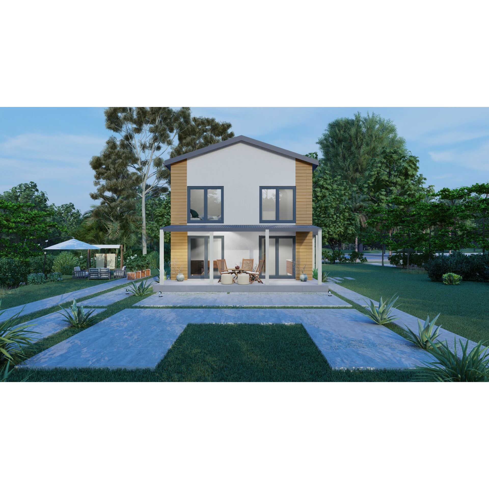 Two-Story Prefabricated Steel Frame Villas Customizable Home Design &mdash; Concrete & Travertine Co